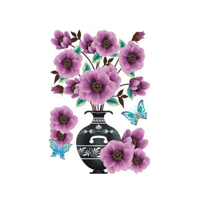 3D Blumen Wandtattoo Set – DIY Pflanzenvase