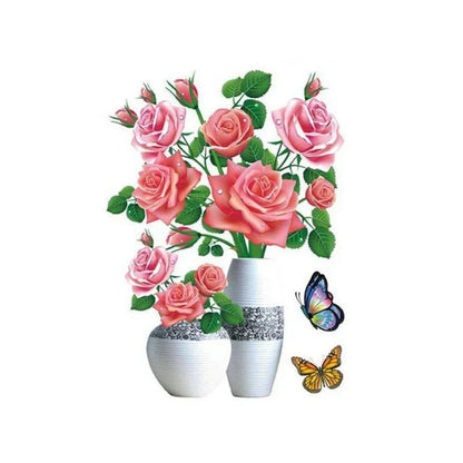 3D Blumen Wandtattoo Set – DIY Pflanzenvase
