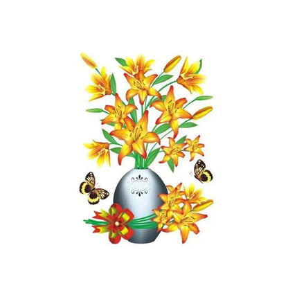 3D Blumen Wandtattoo Set – DIY Pflanzenvase