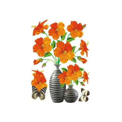 3D Blumen Wandtattoo Set – DIY Pflanzenvase