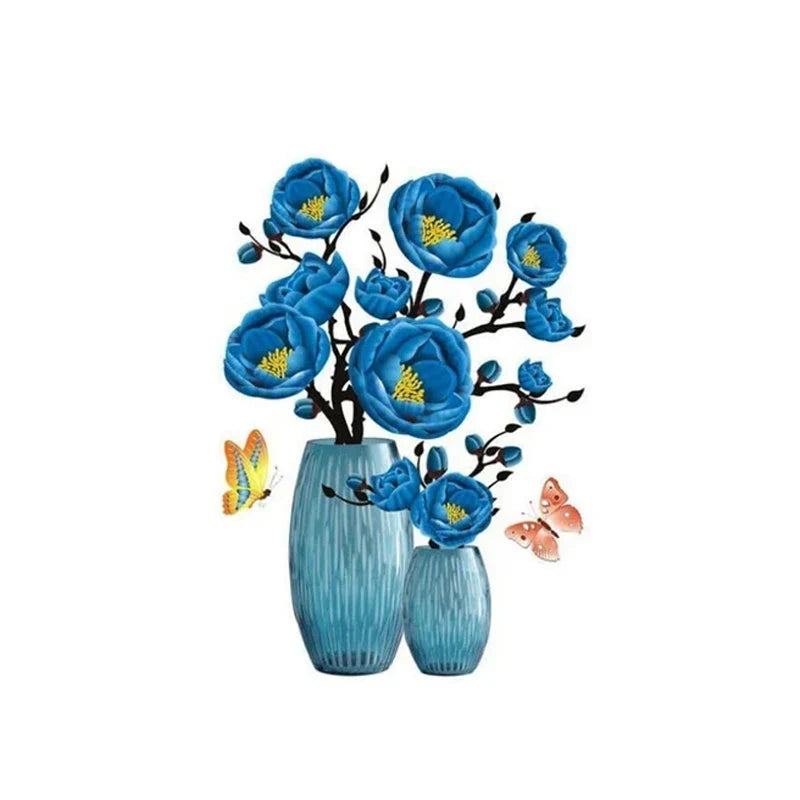 3D Blumen Wandtattoo Set – DIY Pflanzenvase